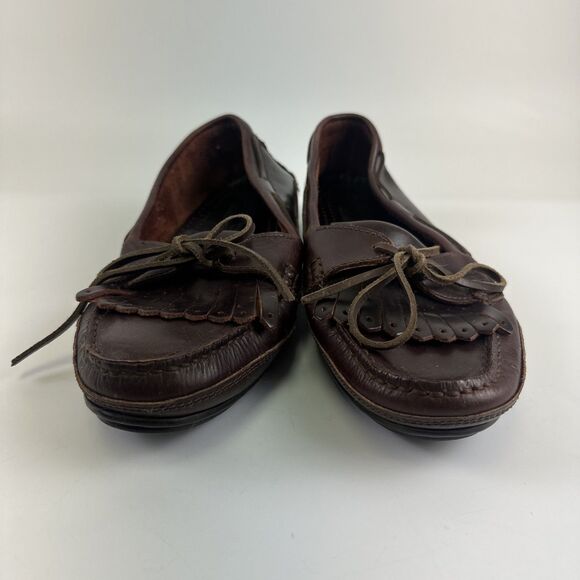 Johnston And Murphy Driving Moccasins Brown Leather Kiltie Fringe Slip On Men 10 main image 5